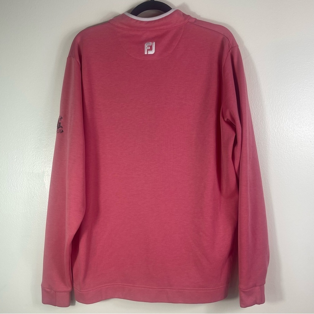 FootJoy men's Approach quarter-zip golf pullover in coral color - Picture 6 of 6